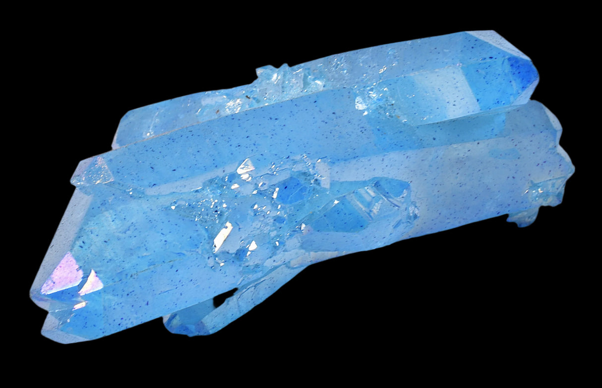 BLUE TITANIUM AURA QUARTZ POINT CLUSTER P236