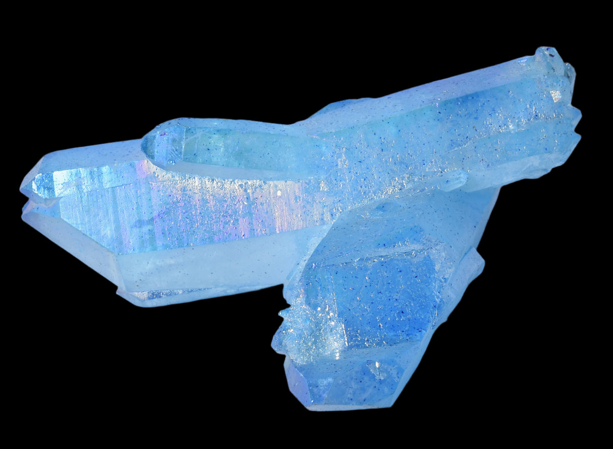 BLUE TITANIUM AURA QUARTZ POINT CLUSTER P2055