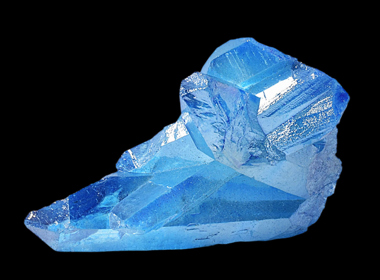 BLUE TITANIUM AURA QUARTZ POINT CLUSTER P437