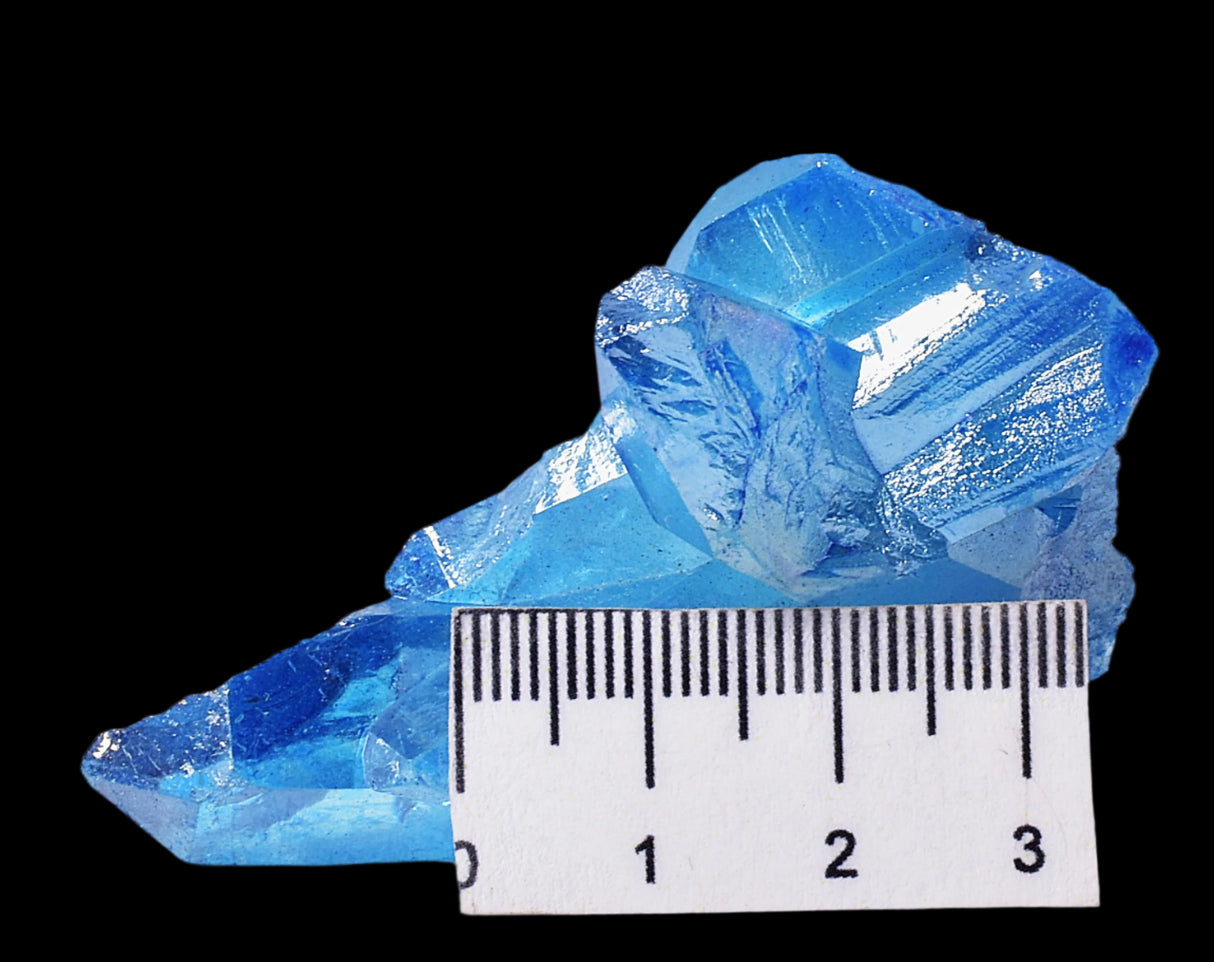 BLUE TITANIUM AURA QUARTZ POINT CLUSTER P437
