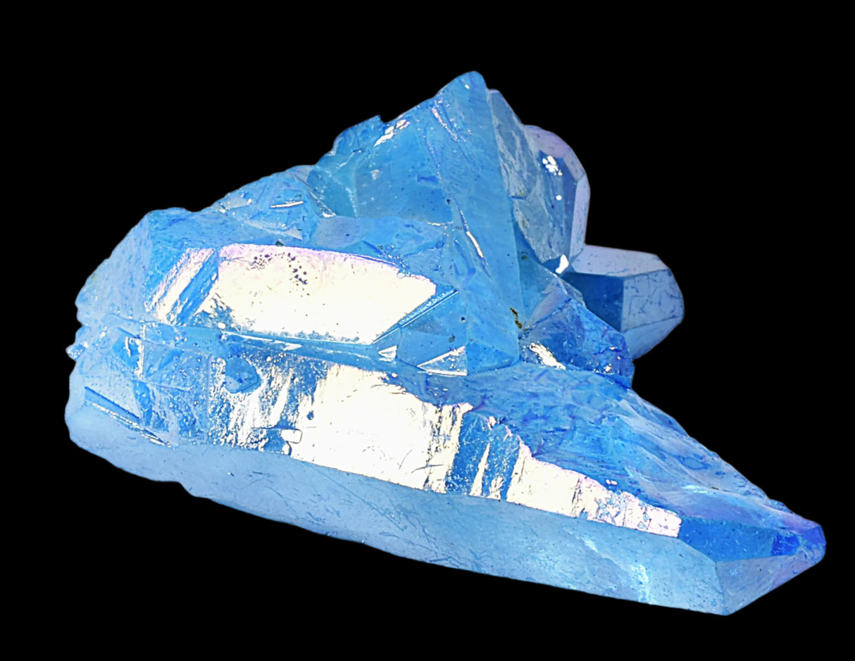 BLUE TITANIUM AURA QUARTZ POINT CLUSTER P437