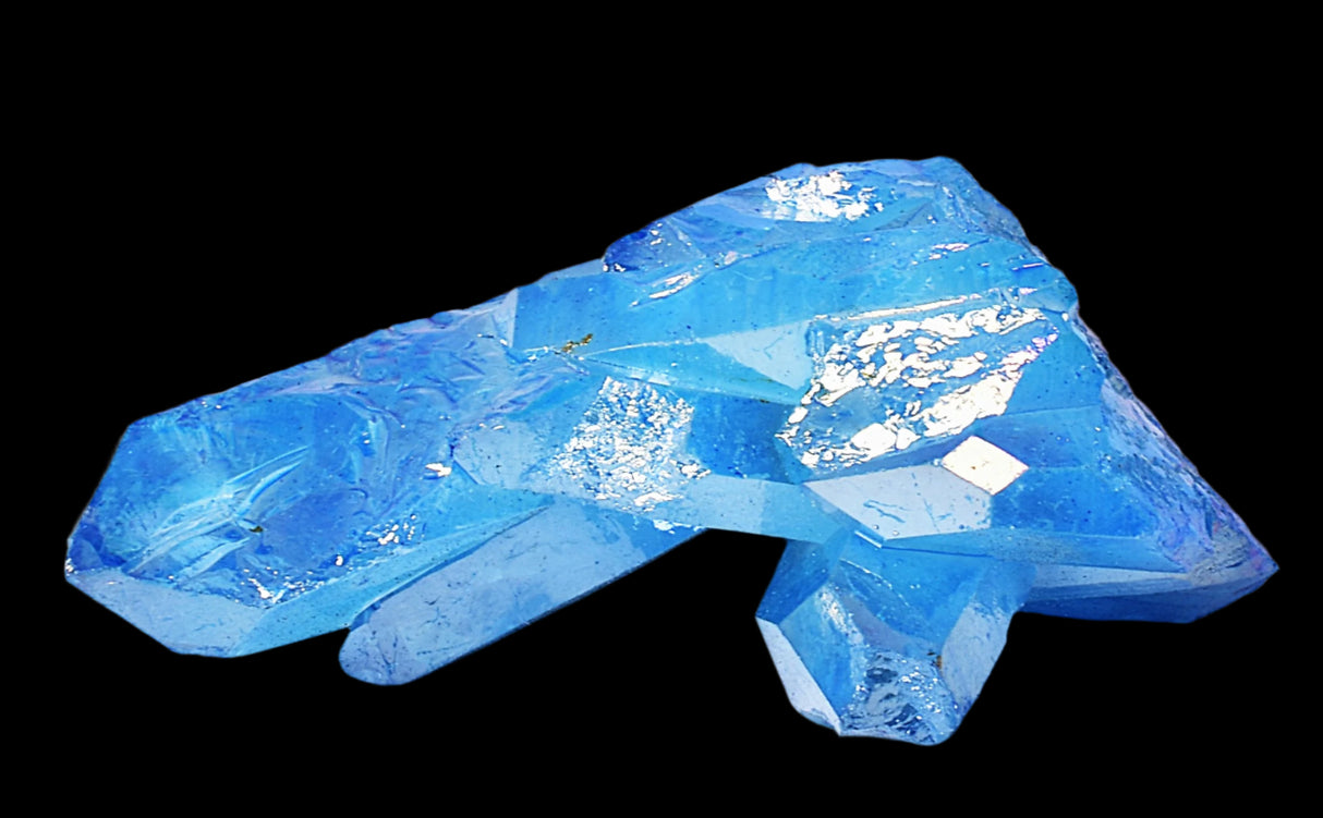 BLUE TITANIUM AURA QUARTZ POINT CLUSTER P437