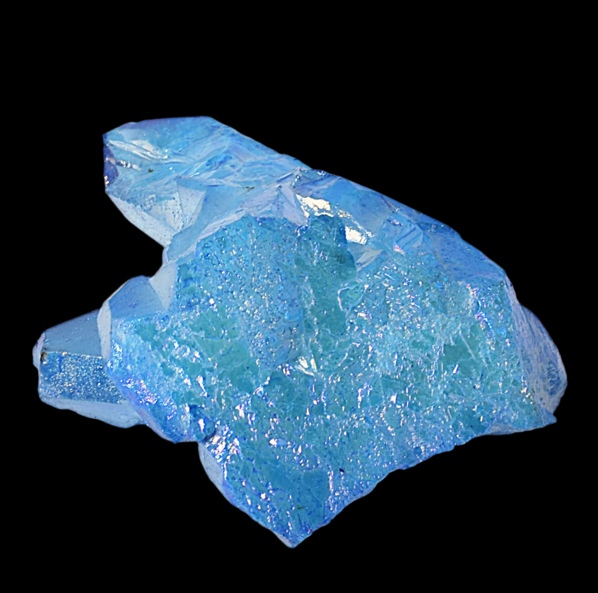 BLUE TITANIUM AURA QUARTZ POINT CLUSTER P437