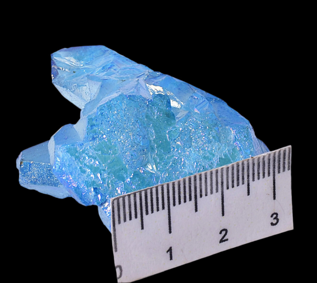 BLUE TITANIUM AURA QUARTZ POINT CLUSTER P437