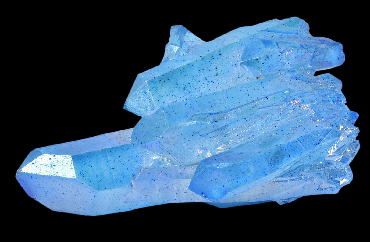BLUE TITANIUM AURA QUARTZ POINT CLUSTER P439