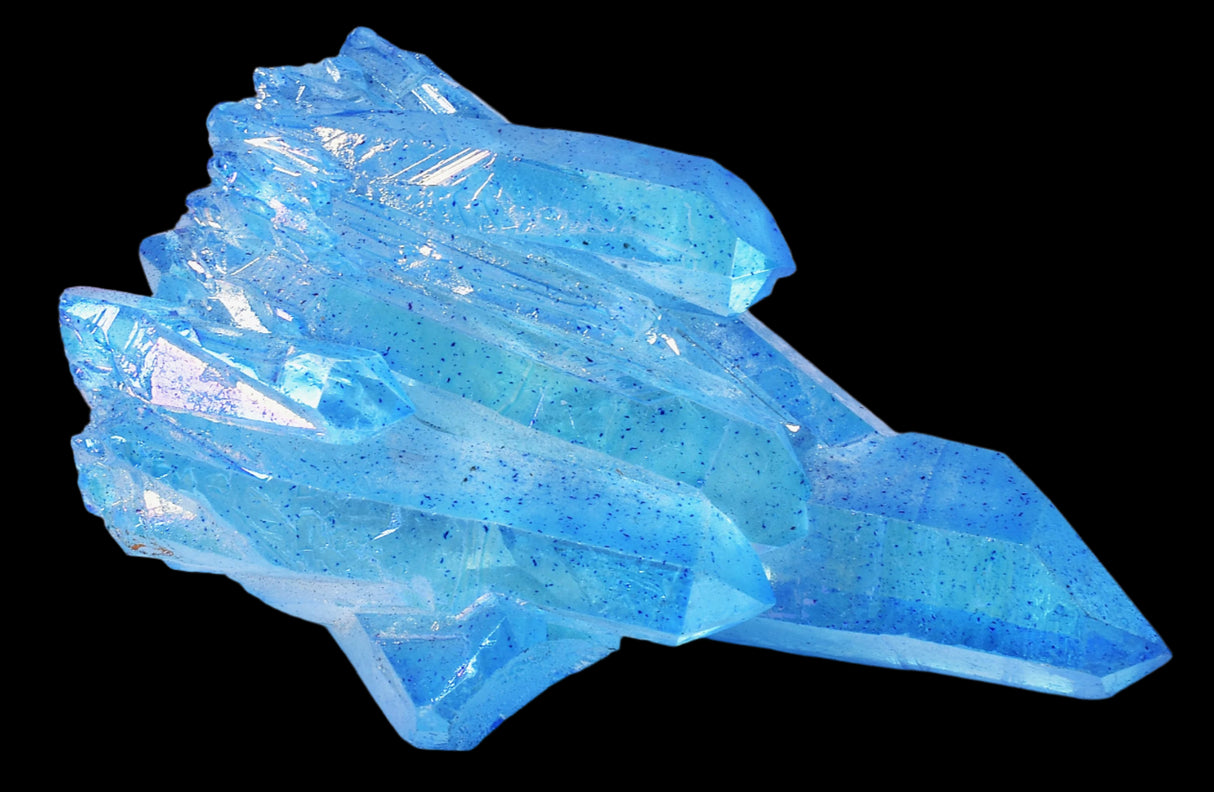 BLUE TITANIUM AURA QUARTZ POINT CLUSTER P439