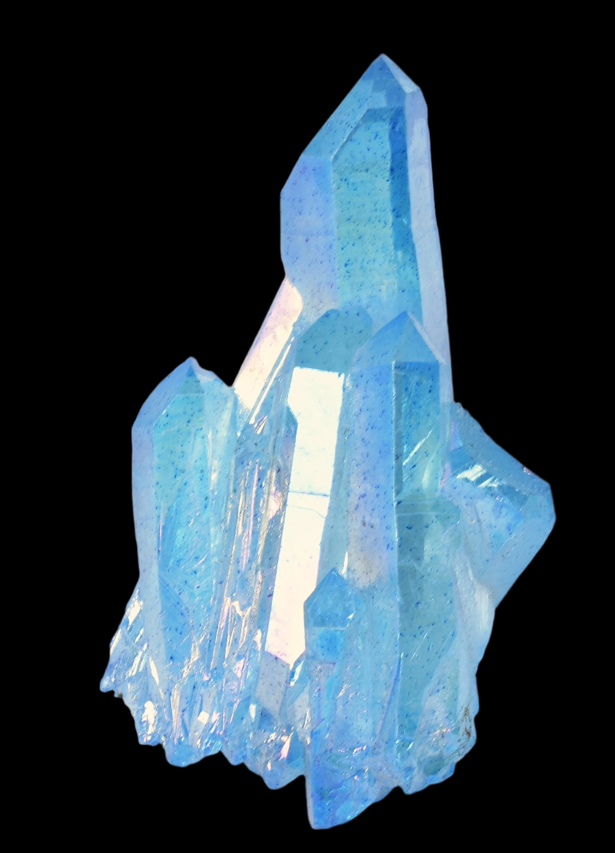 BLUE TITANIUM AURA QUARTZ POINT CLUSTER P439