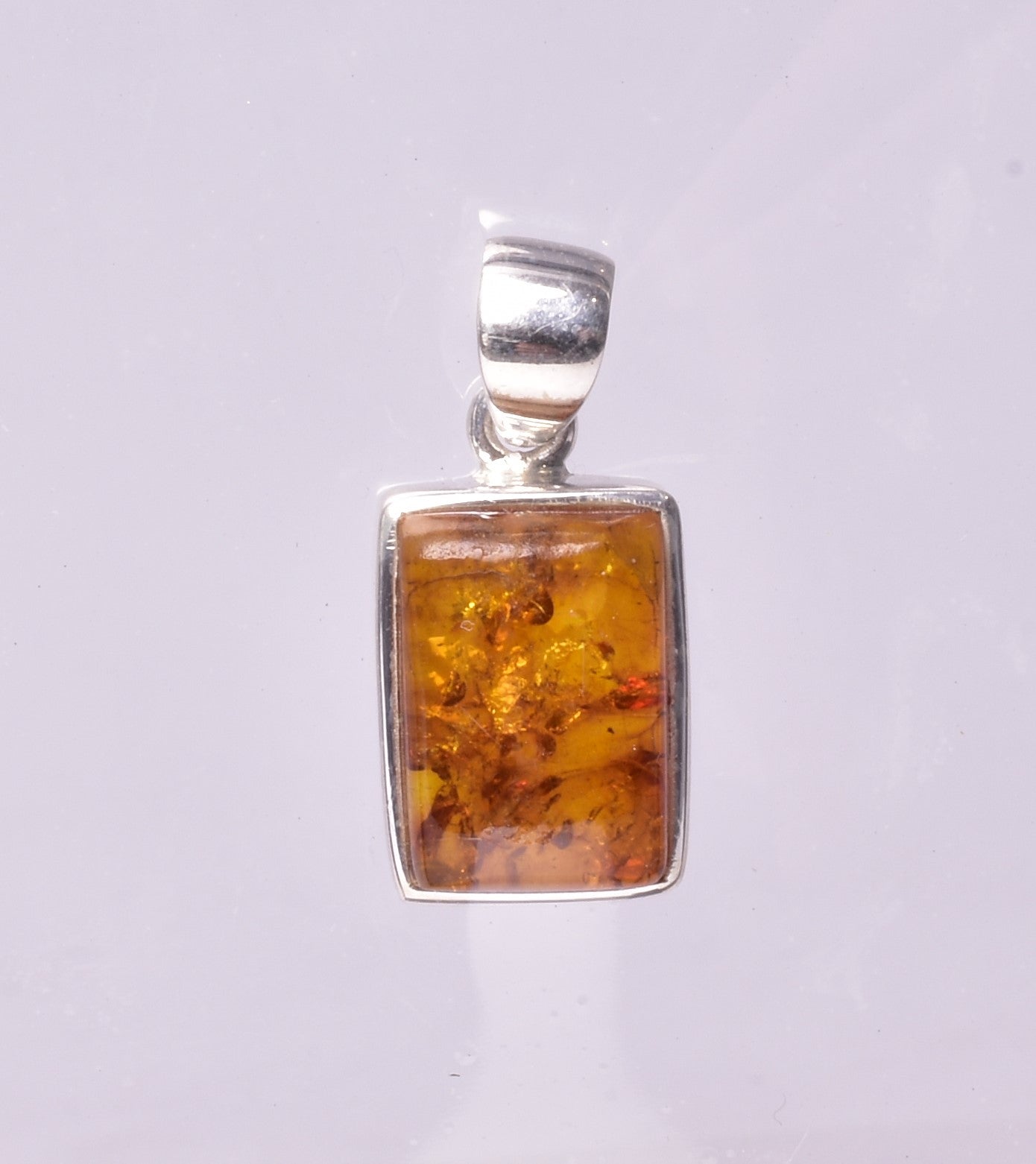AMBER PENDANT set in STERLING SILVER J114