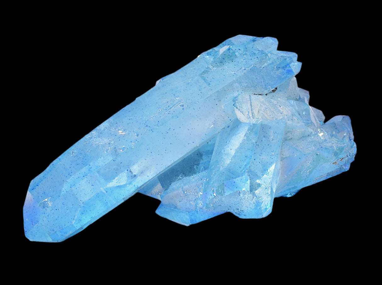 BLUE TITANIUM AURA QUARTZ POINT CLUSTER P439