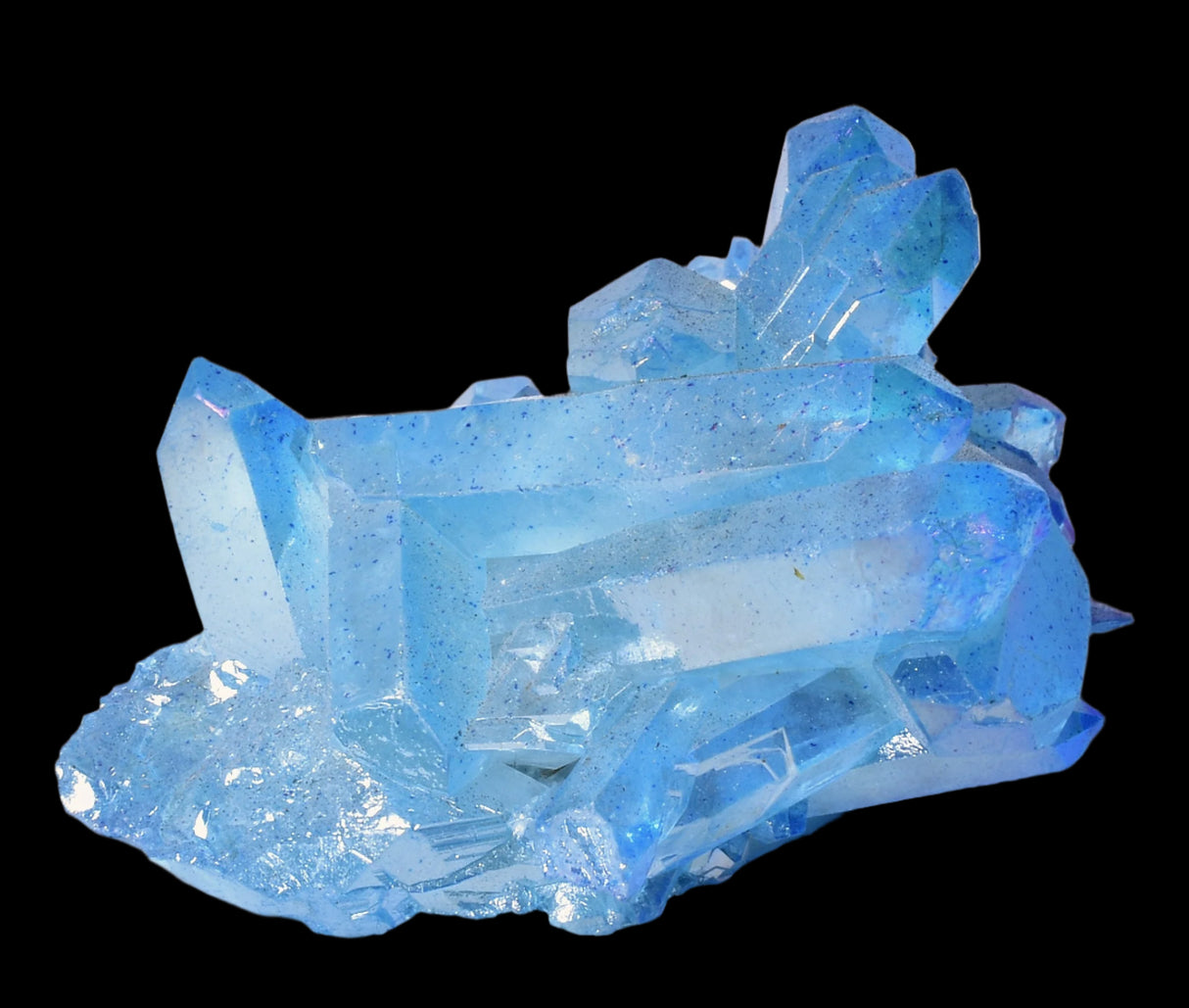 BLUE TITANIUM AURA QUARTZ POINT CLUSTER P444