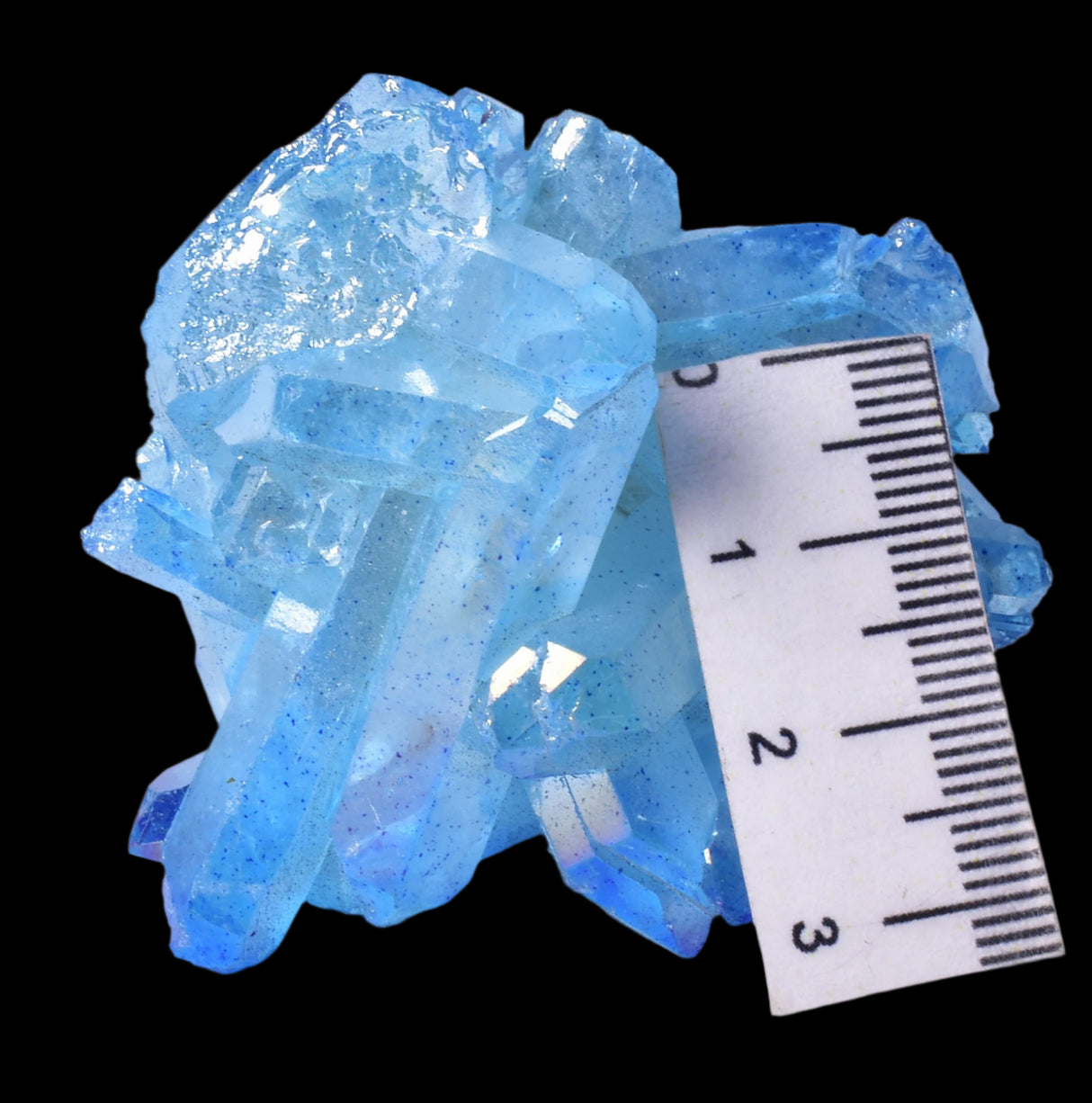 BLUE TITANIUM AURA QUARTZ POINT CLUSTER P444