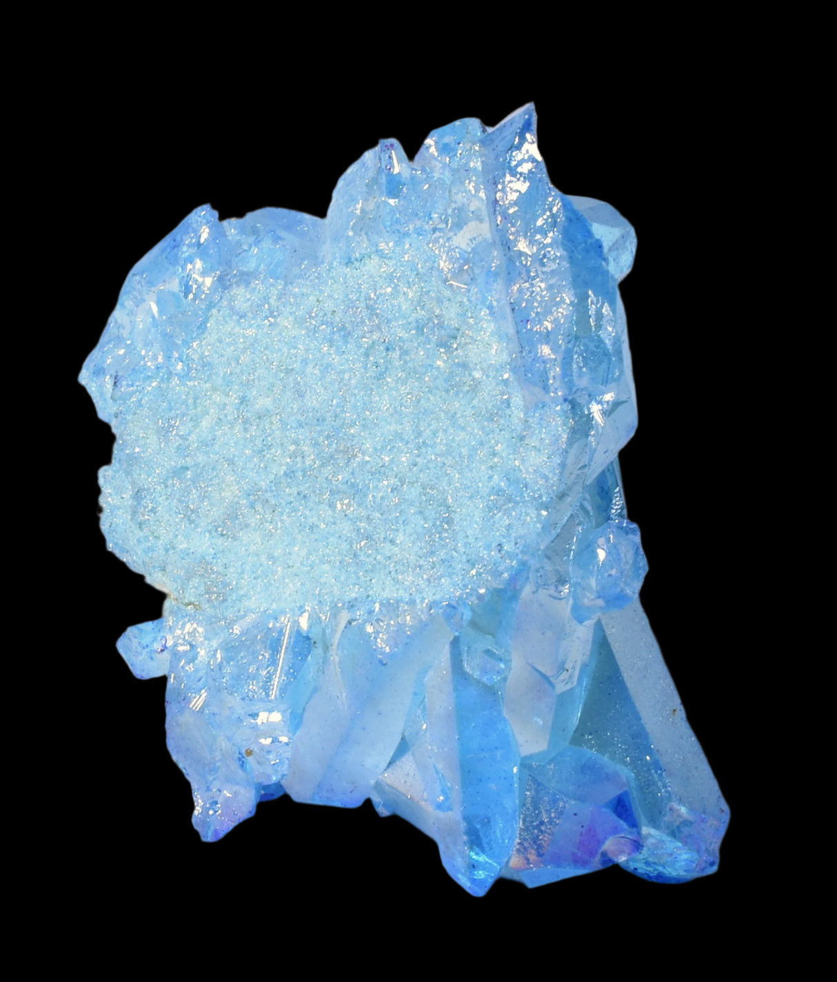 BLUE TITANIUM AURA QUARTZ POINT CLUSTER P444