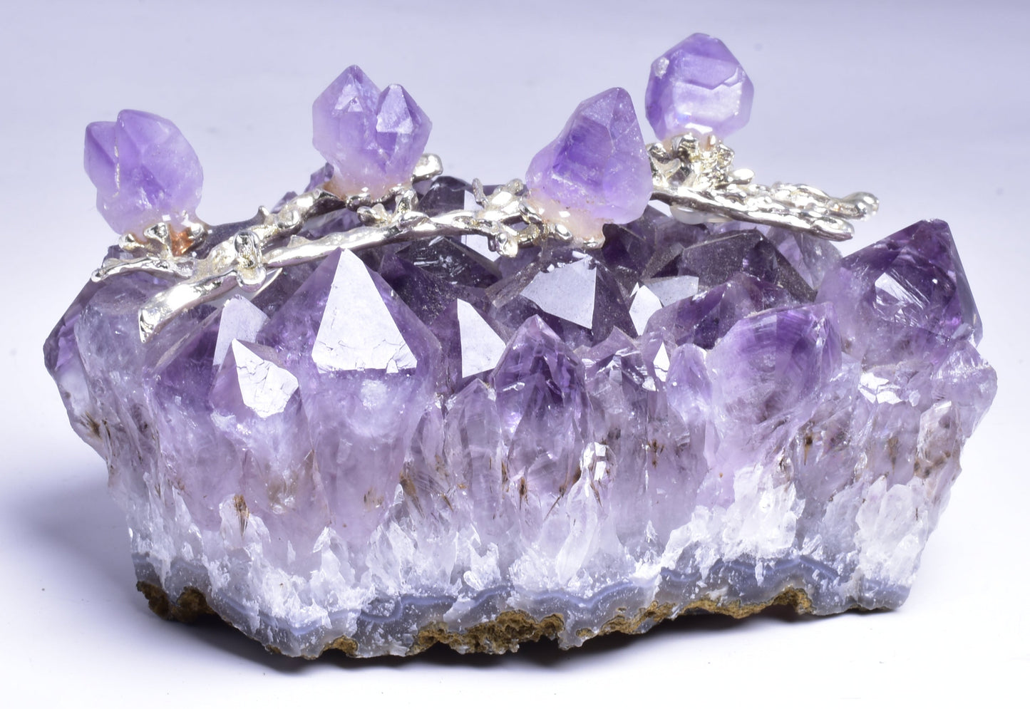 AMETHYST CLUSTER with AMETHYST TREE P552