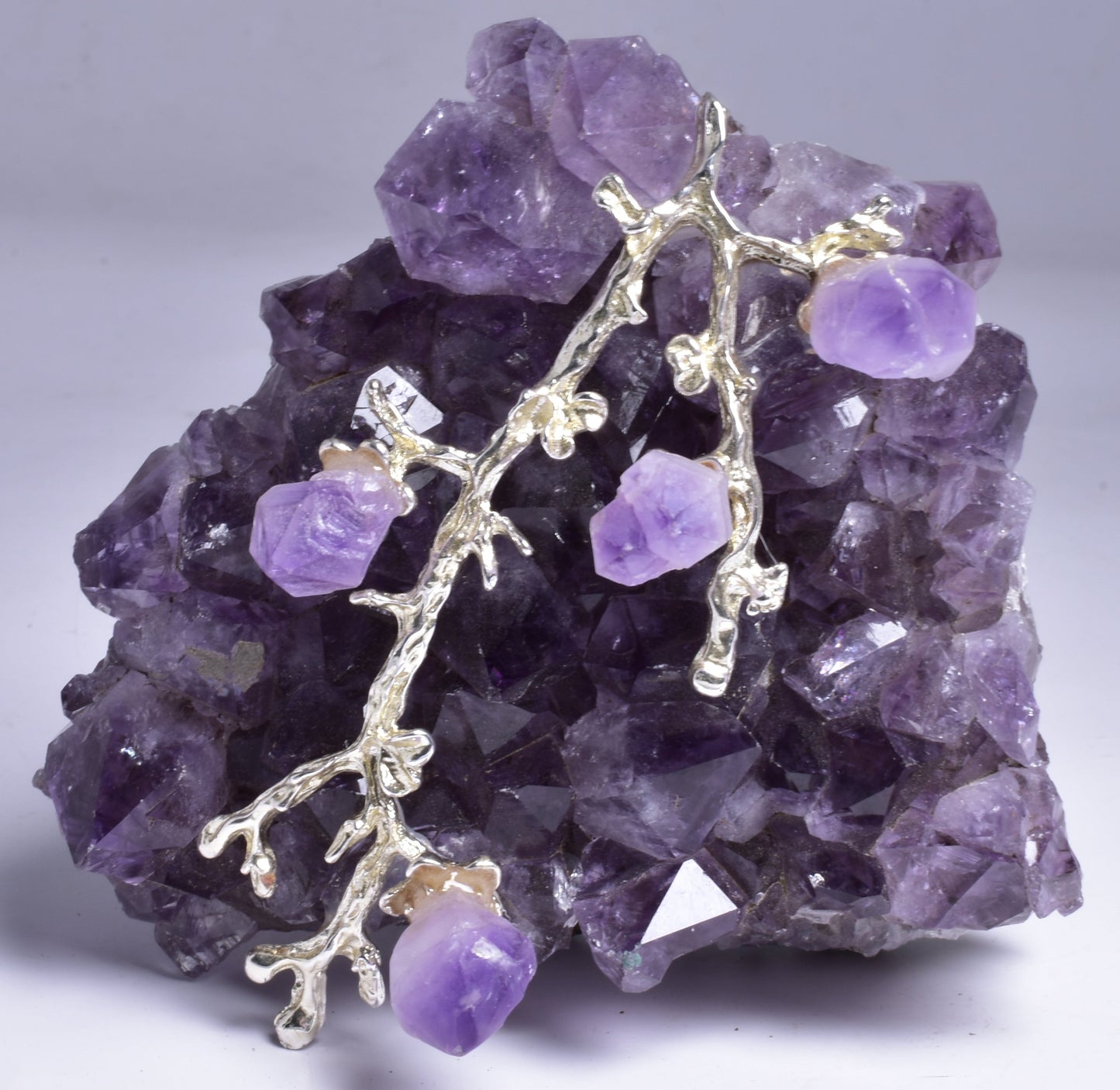 AMETHYST CLUSTER with AMETHYST TREE P552