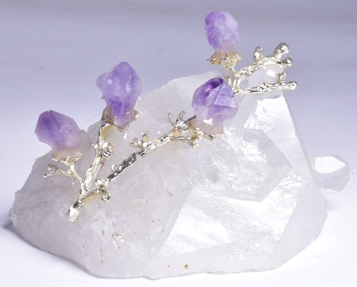 QUARTZ CLUSTER with AMETHYST TREE P567