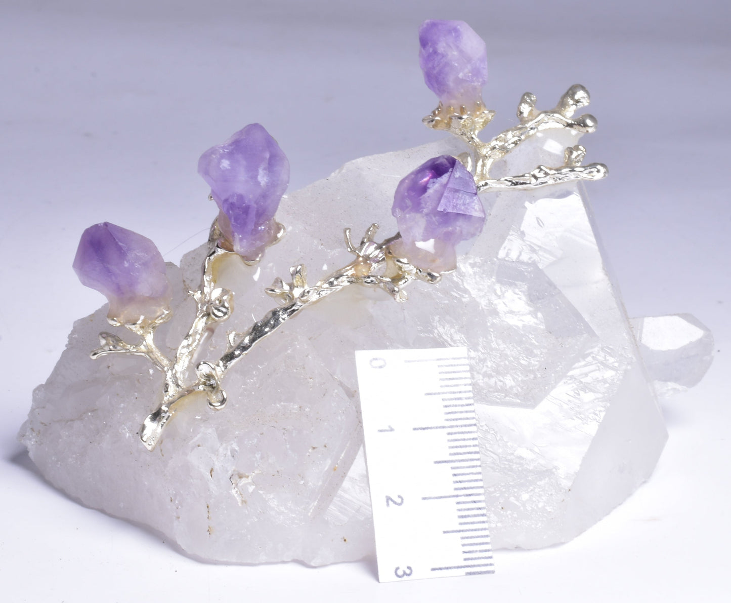 QUARTZ CLUSTER with AMETHYST TREE P567