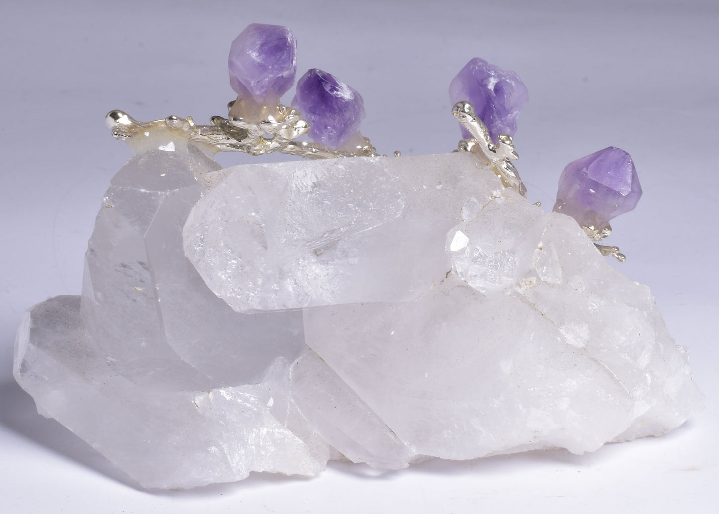 QUARTZ CLUSTER with AMETHYST TREE P567