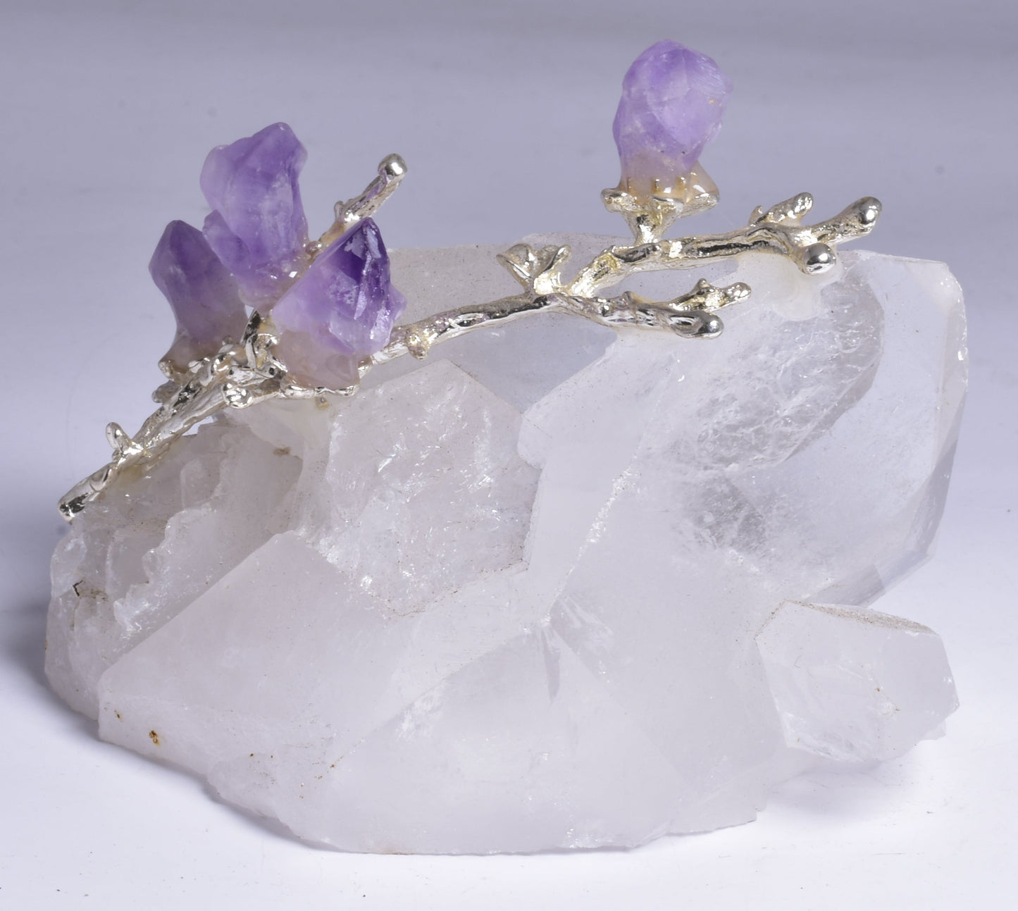 QUARTZ CLUSTER with AMETHYST TREE P567