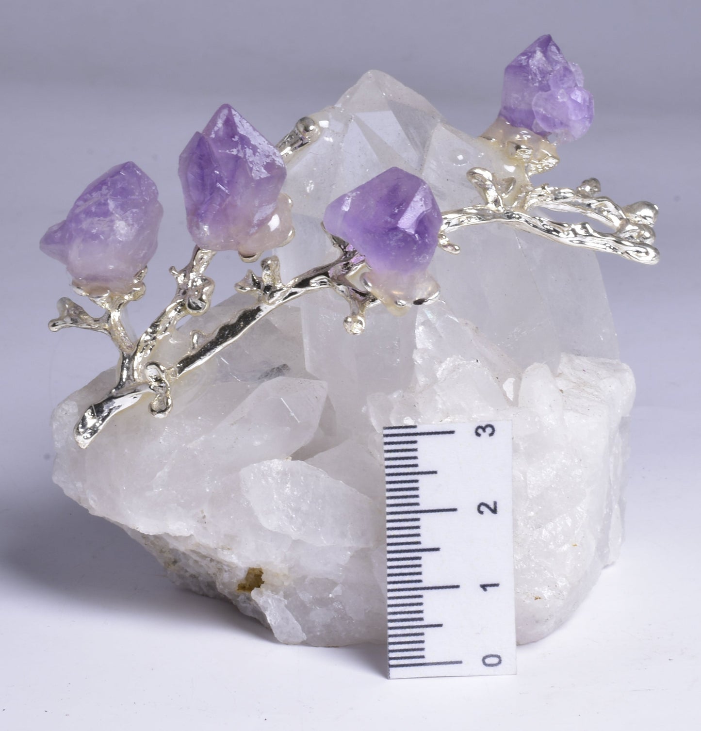 QUARTZ CLUSTER with AMETHYST TREE P568