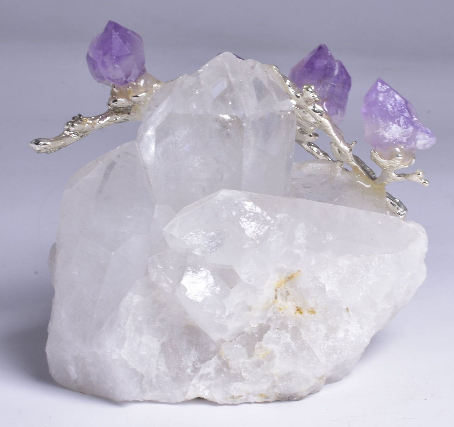 QUARTZ CLUSTER with AMETHYST TREE P568