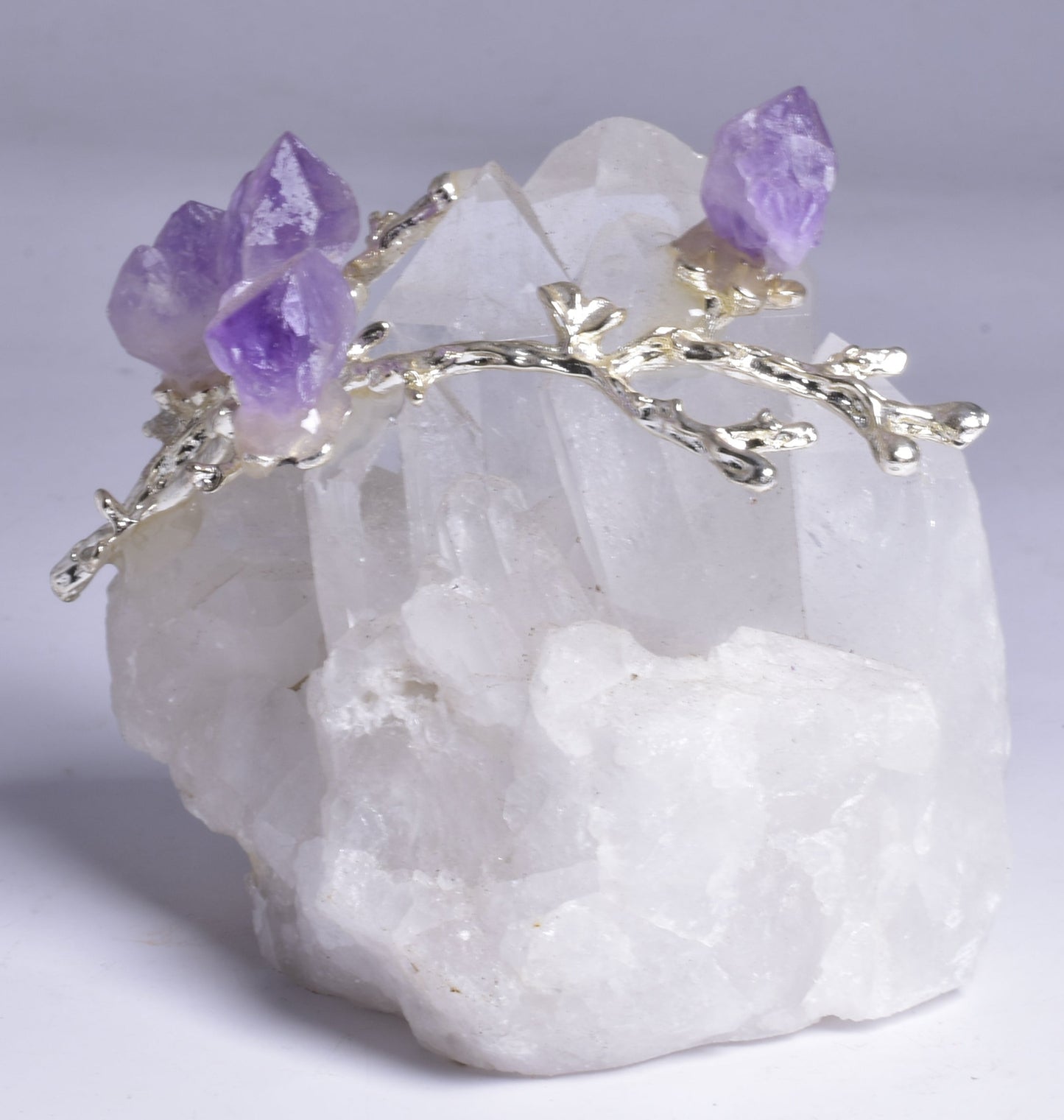 QUARTZ CLUSTER with AMETHYST TREE P568