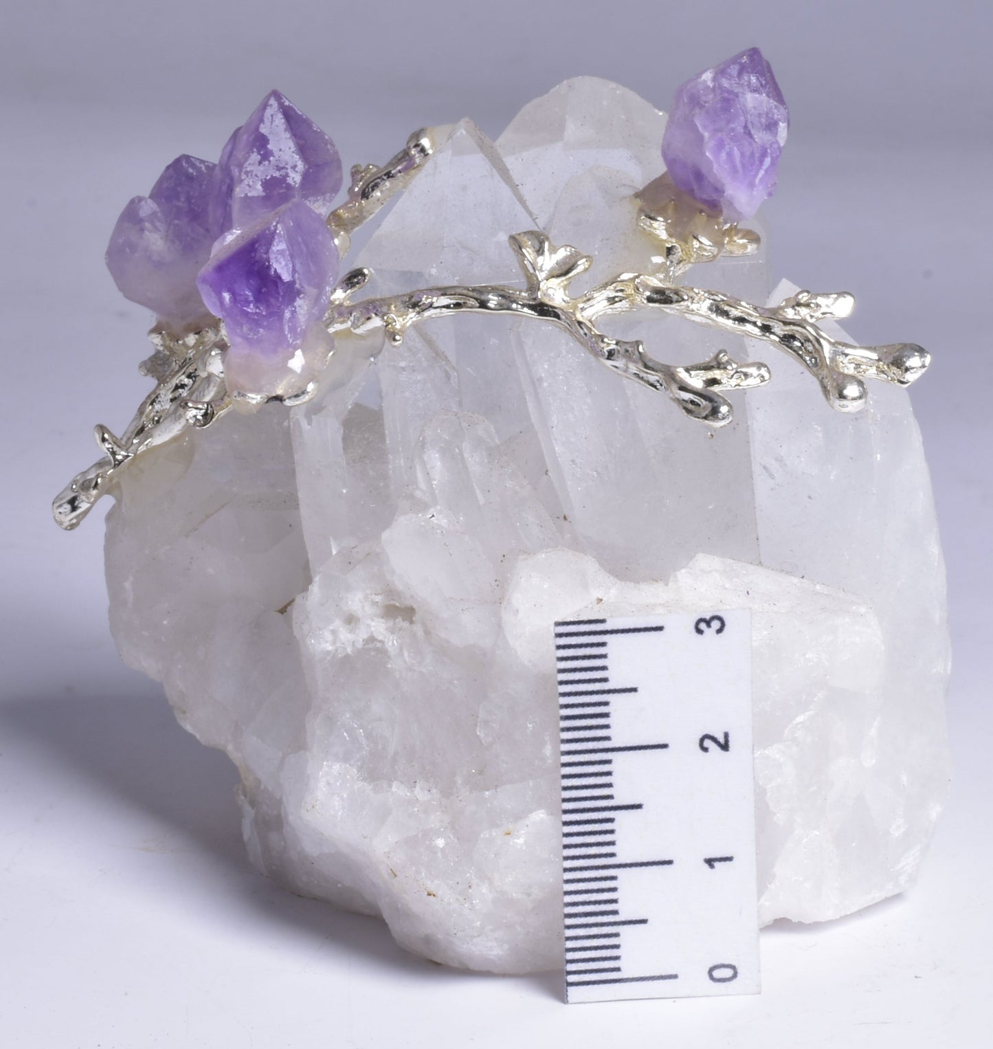 QUARTZ CLUSTER with AMETHYST TREE P568