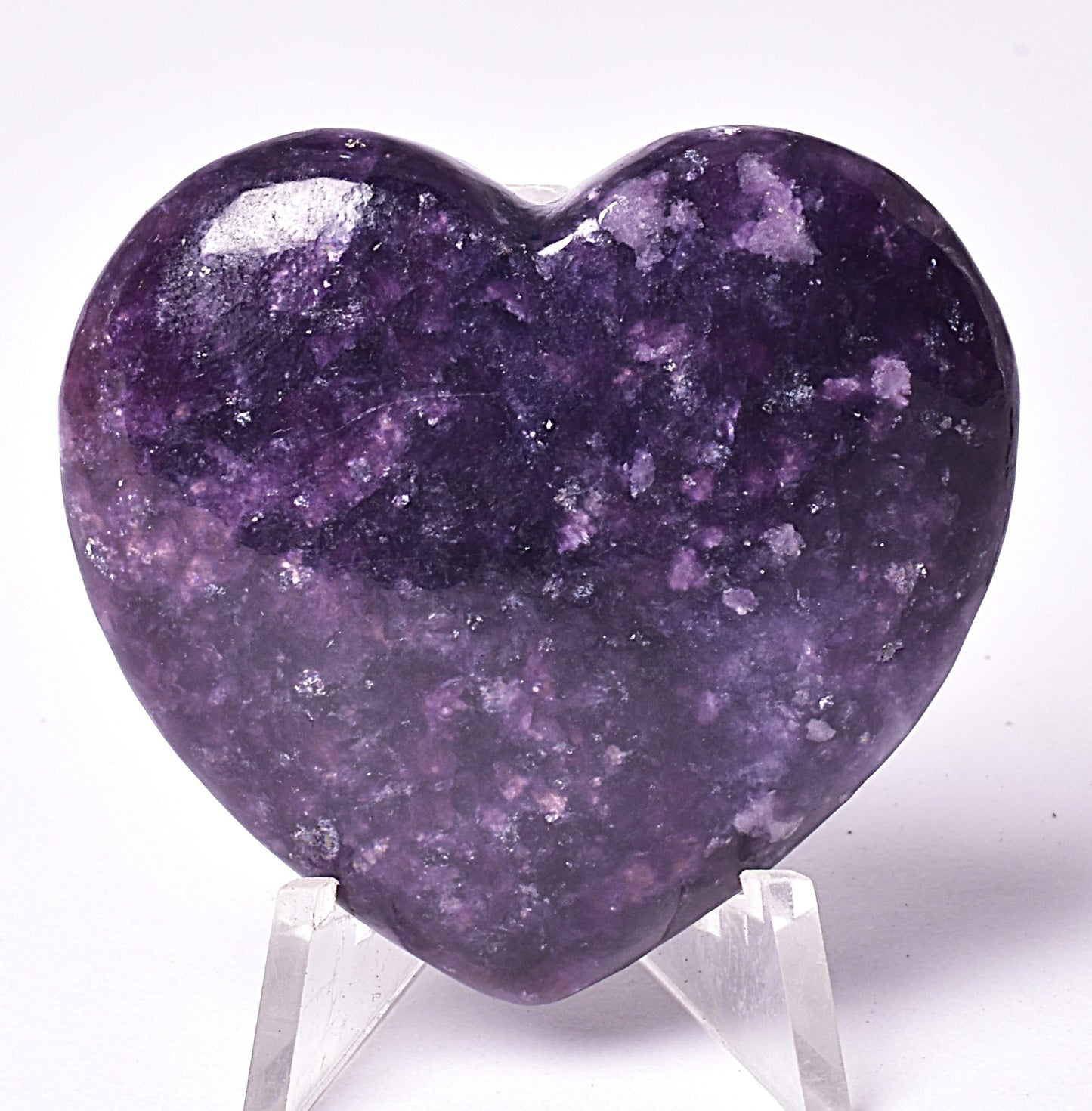 LEPIDOLITE CRYSTAL HEART CARVING P2069