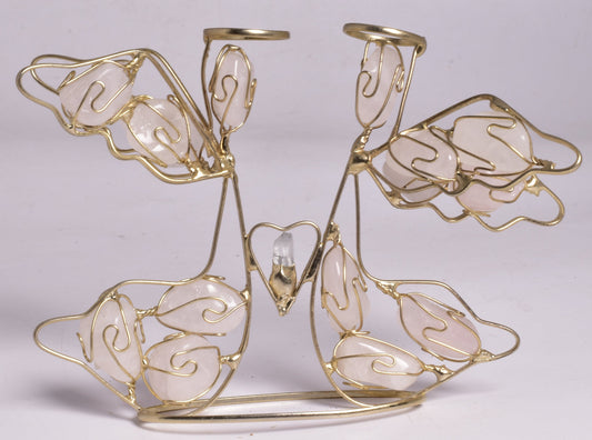 ROSE QUARTZ ANGEL LOVERS with AMETHYST POINT P81