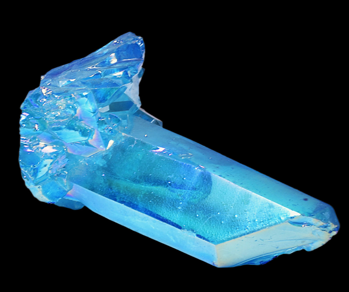 BLUE TITANIUM AURA QUARTZ POINT CLUSTER P235