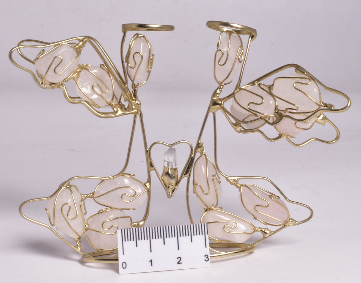 ROSE QUARTZ ANGEL LOVERS with AMETHYST POINT P81