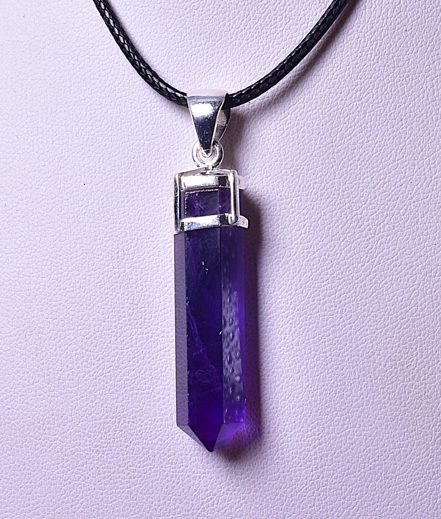 AMETHYST POINT PENDANT set in STERLING SILVER J156