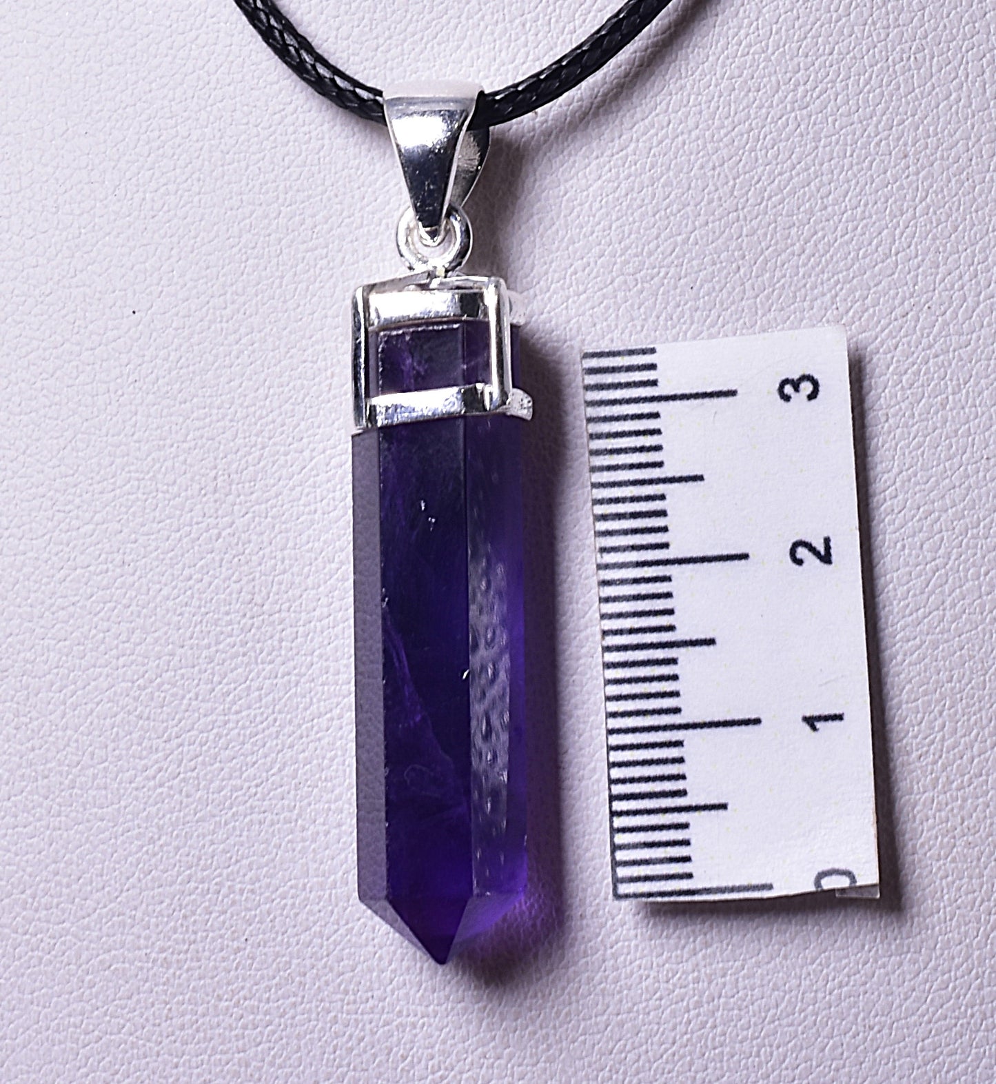 AMETHYST POINT PENDANT set in STERLING SILVER J156