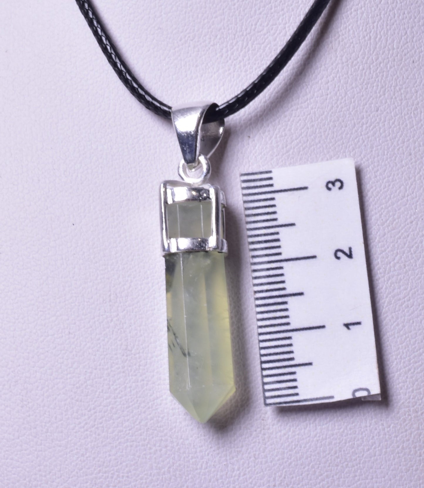 PREHNITE POINT PENDANT set in STERLING SILVER J154
