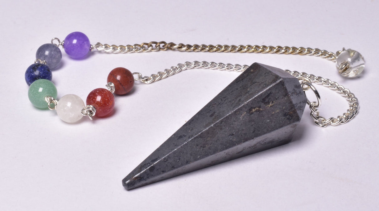 CHAKRA CRYSTAL HEMATITE PENDULUM P241