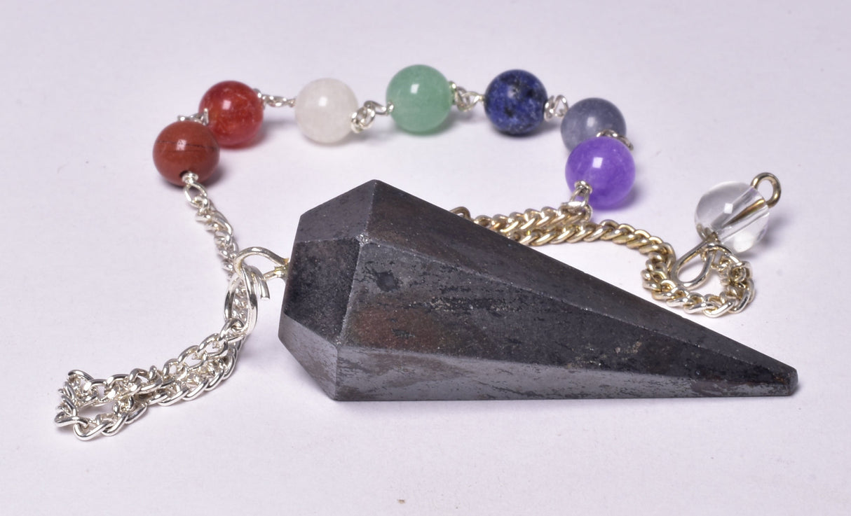 CHAKRA CRYSTAL HEMATITE PENDULUM P241