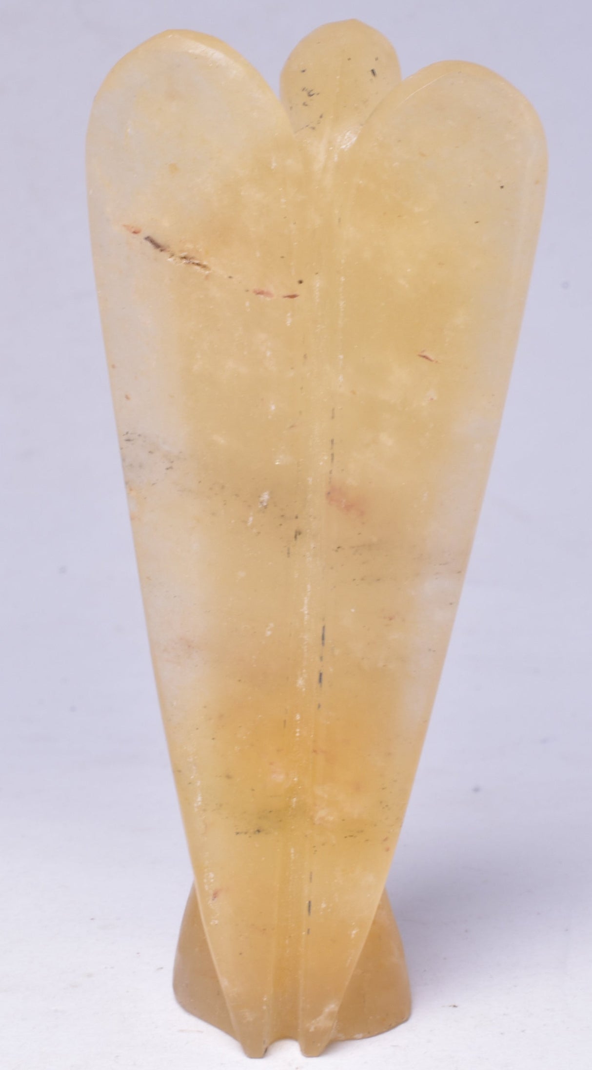 ORANGE CALCITE CRYSTAL ANGEL CARVING P34