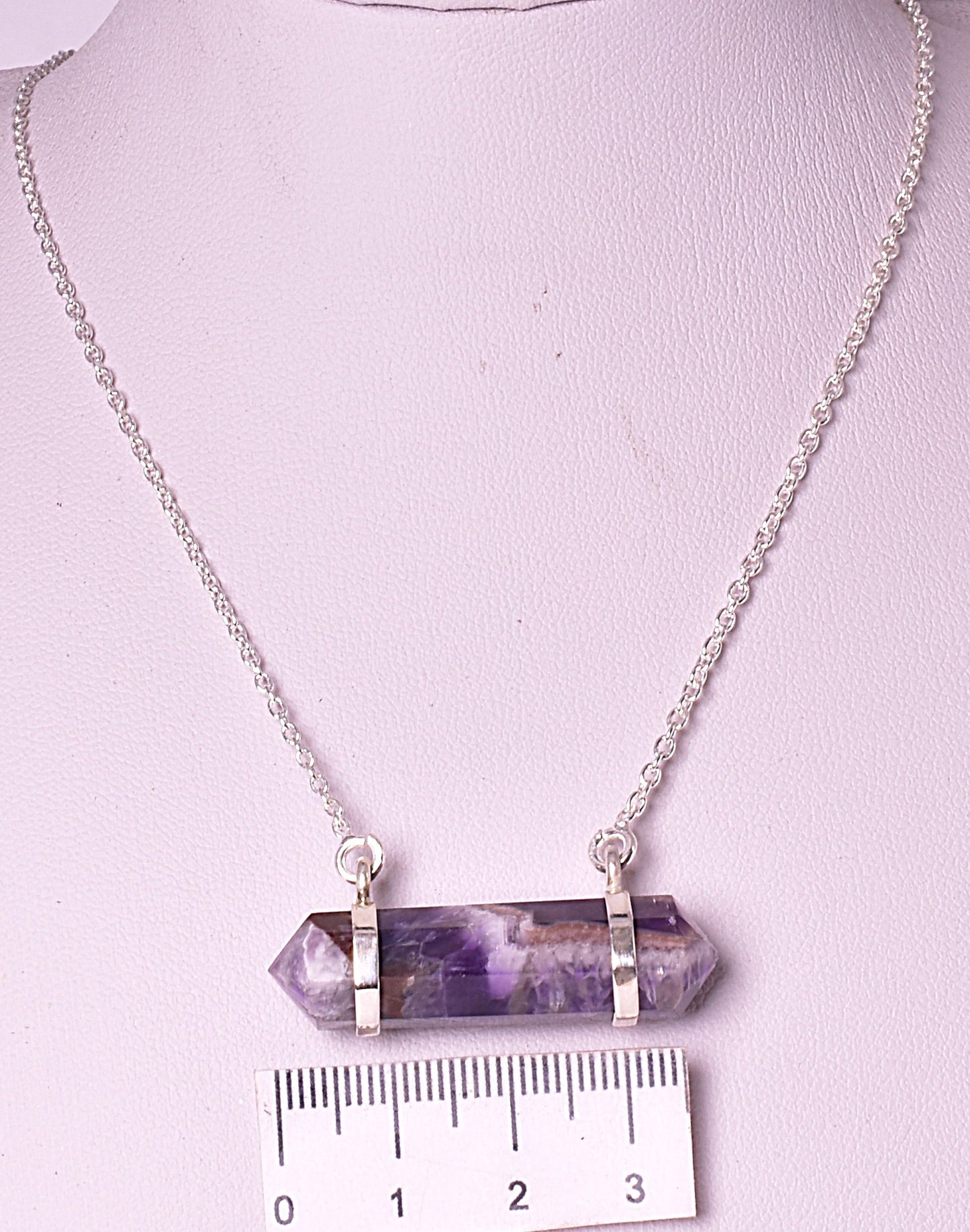 AMETHYST DOUBLE TERMINATED POINT PENDANT J01