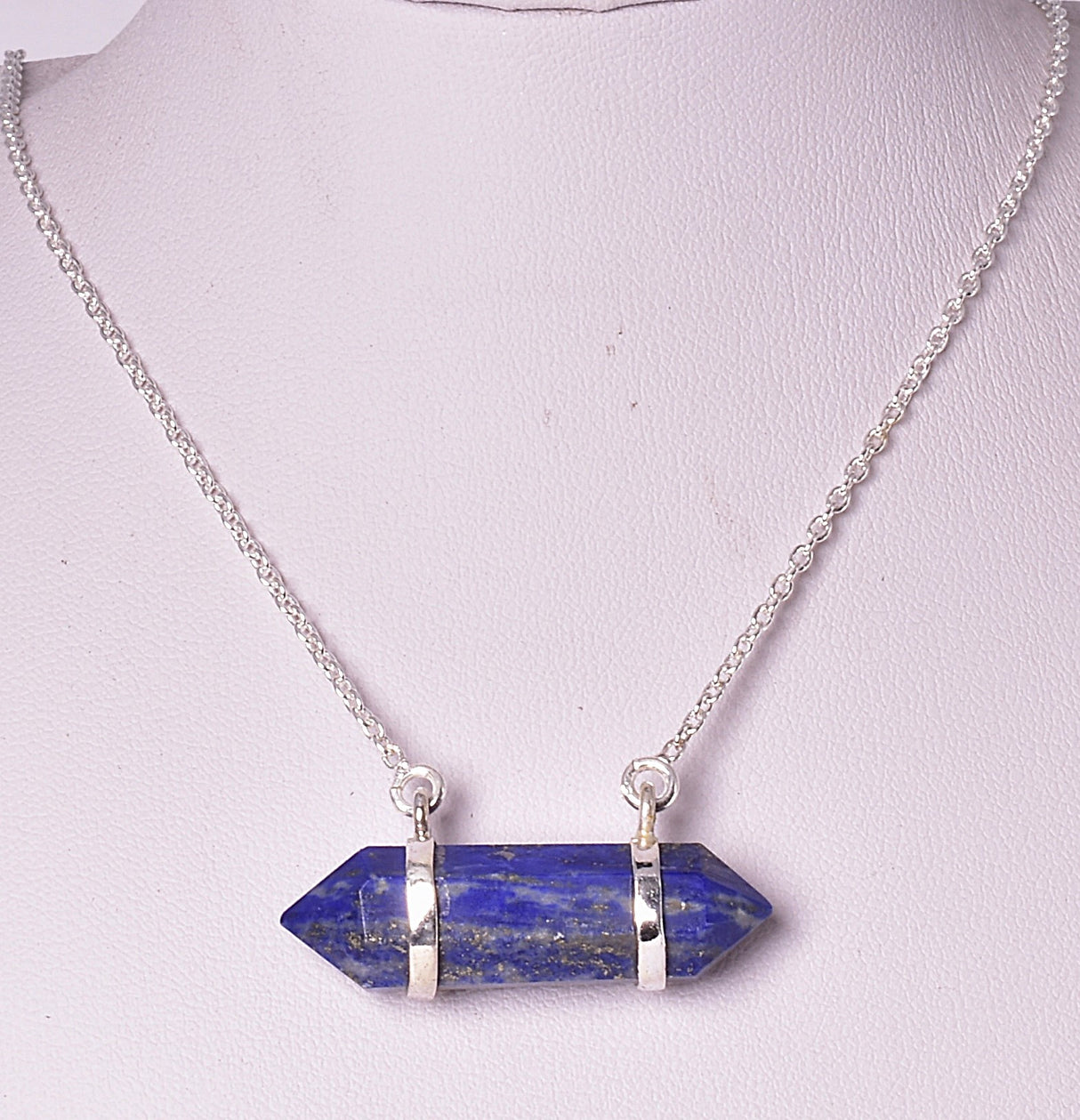 LAPIS LAZULI DOUBLE TERMINATED POINT PENDANT J02
