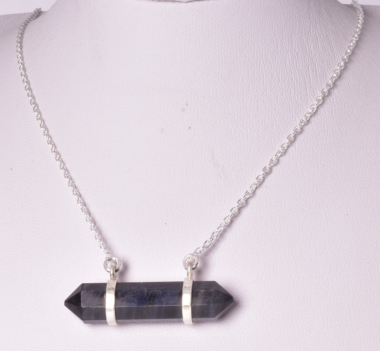 LABRADORITE DOUBLE TERMINATED POINT PENDANT J27