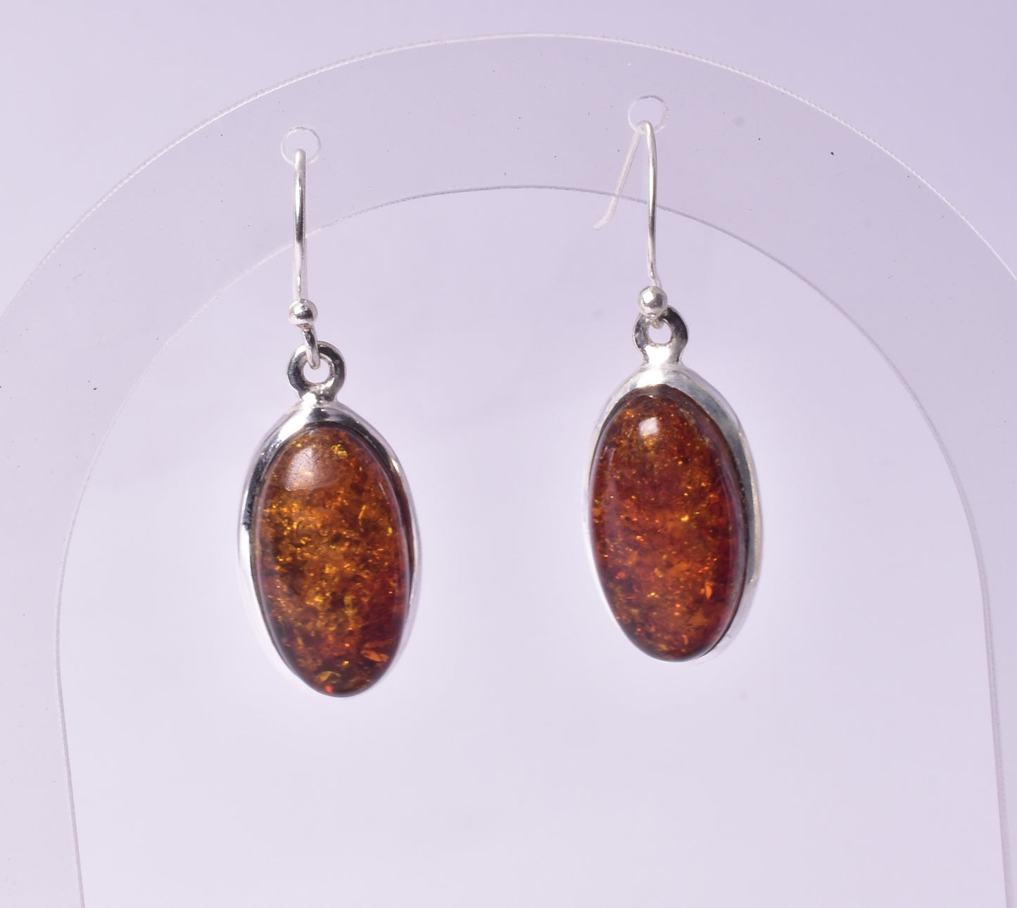 AMBER DROP EARRINGS set in STERLING SILVER J162