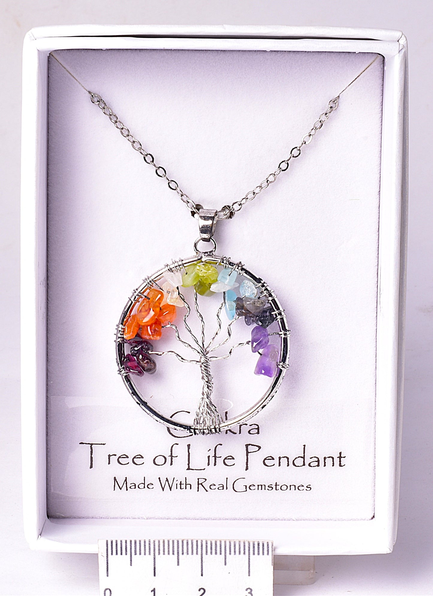 CHAKRA TREE OF LIFE CRYSTAL PENDANT J21