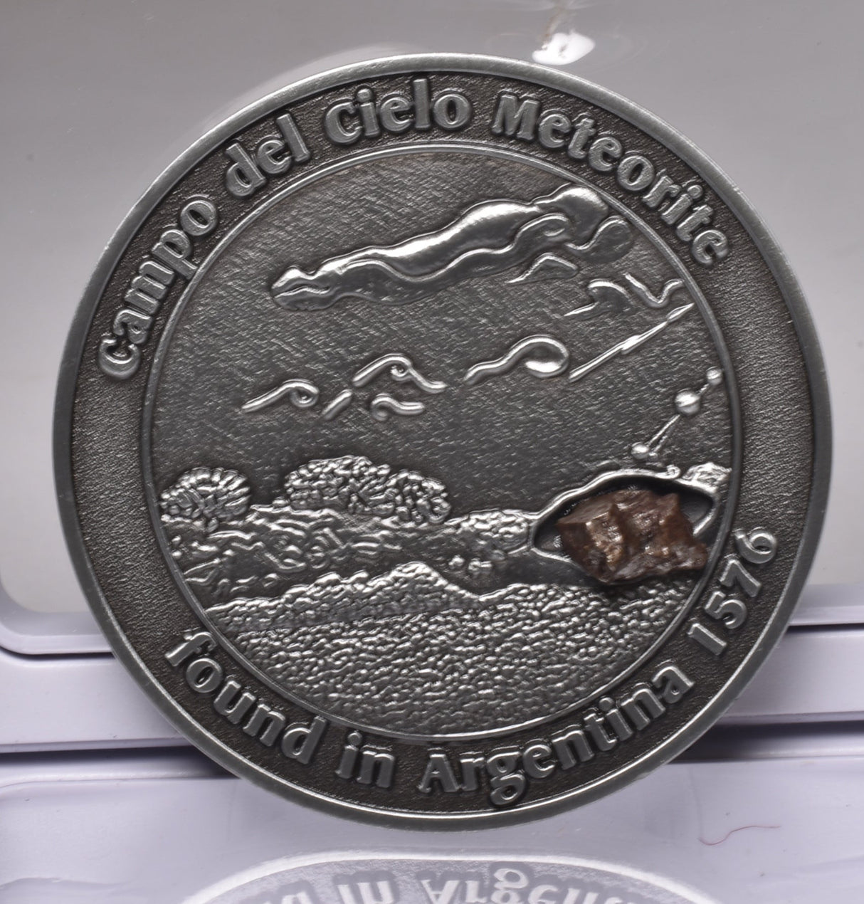 CAMPO DEL CIELO METEORITE SET in COLLECTORS COIN NUMBER 0035 MT225