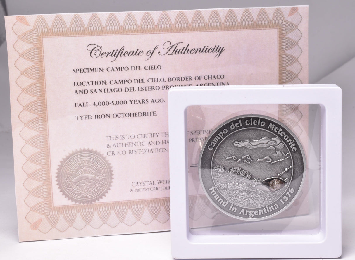 CAMPO DEL CIELO METEORITE SET in COLLECTORS COIN NUMBER 0048 MT227