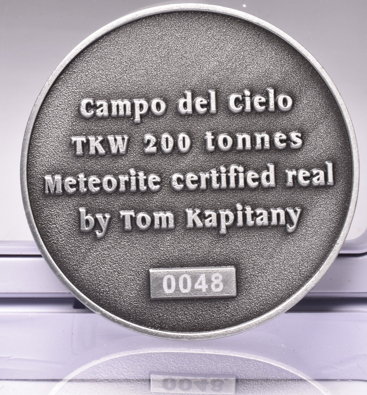 CAMPO DEL CIELO METEORITE SET in COLLECTORS COIN NUMBER 0048 MT227