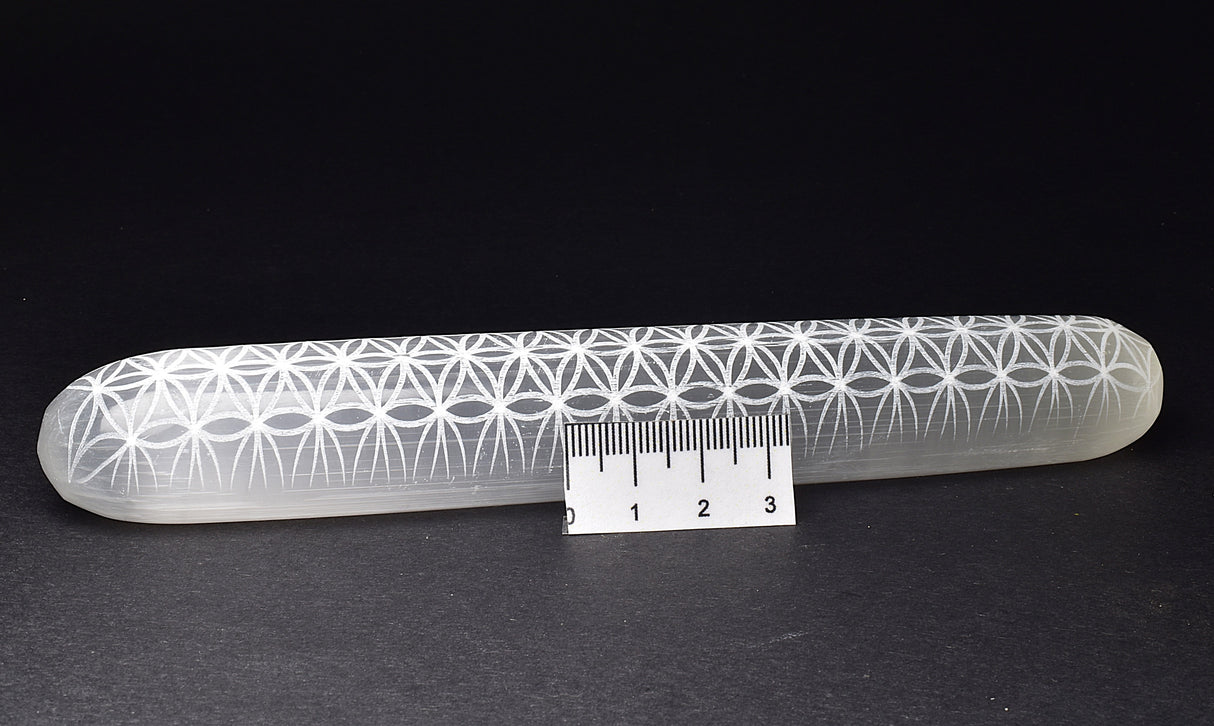 SELENITE FLOWER OF LIFE MASSAGE WAND SE34