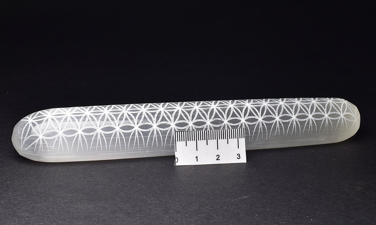 SELENITE FLOWER OF LIFE MASSAGE WAND SE34
