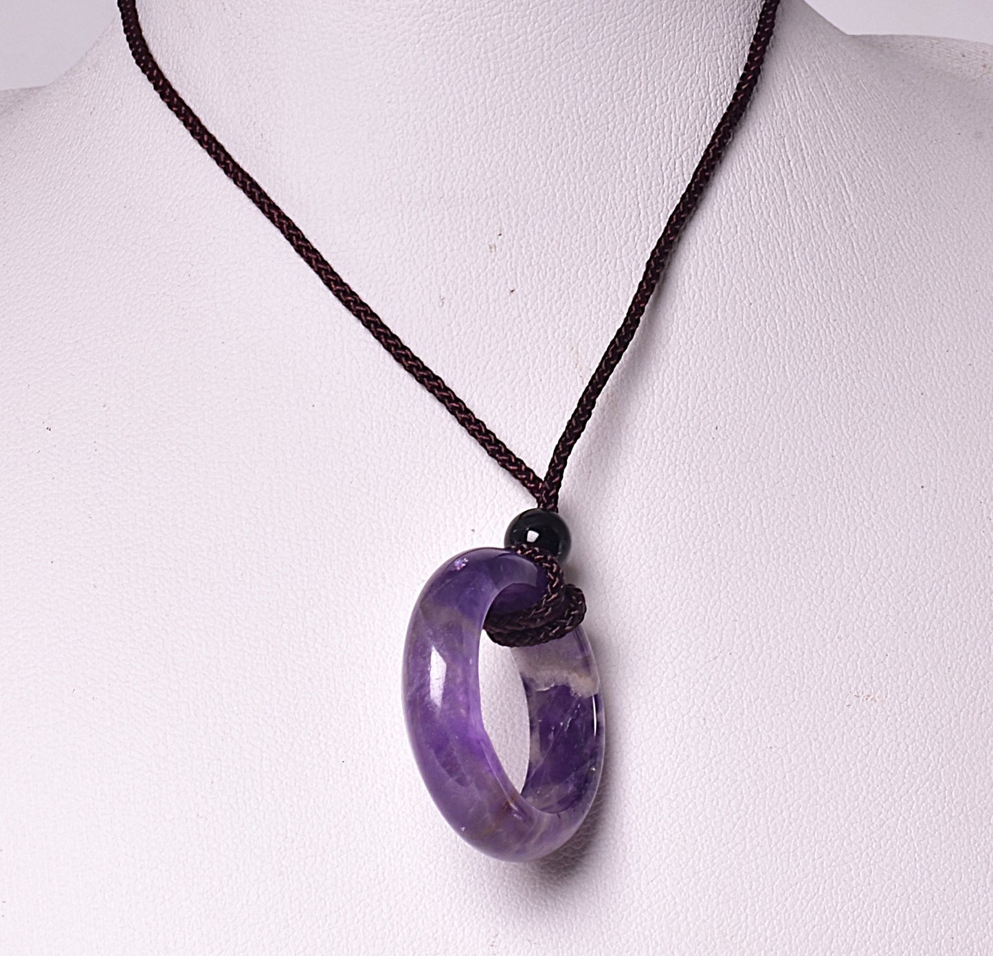 AMETHSYT RING PENDANT ON CORD J246