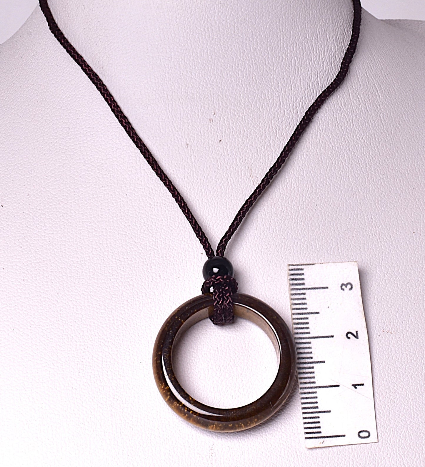 TIGER EYE RING PENDANT ON CORD J247
