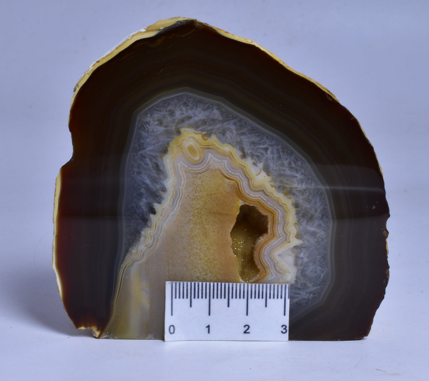 AGATE HALF with BASE CUT, POLISHED FROM BRAZIL P584