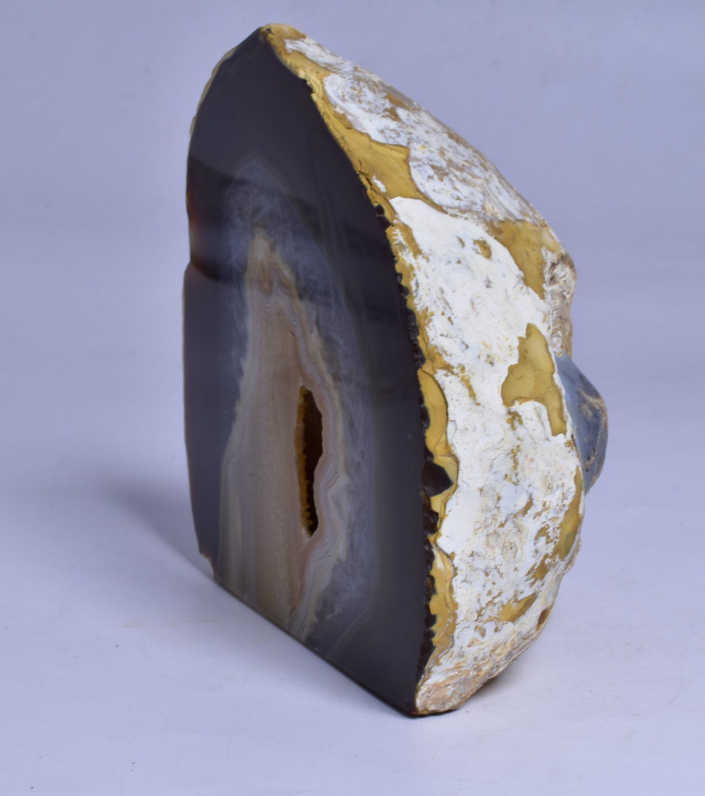 AGATE HALF with BASE CUT, POLISHED FROM BRAZIL P584